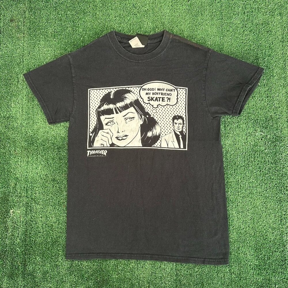 Vintage Y2K Thrasher Boyfriend T-Shirt Skater Comic Tee